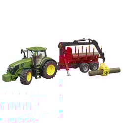 Bruder John Deere Tractor with Forestry Trailer Multicolored