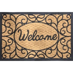 Rockport Premium 24 in. W X 36 in. L Black/Brown Coir/Rubber Door Mat