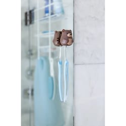 KIKKERLAND Brown Bear Brown Plastic Toothbrush Holder