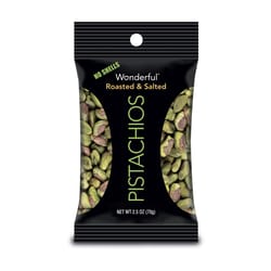 Wonderful No Shell Roasted/Salted Pistachios 2.5 oz Pegged