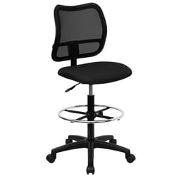 Flash Furniture Black Fabric Drafting Chair
