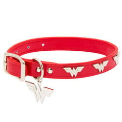 Buckle-Down DC Comics Red Wonder Woman Leather Dog Collar Small