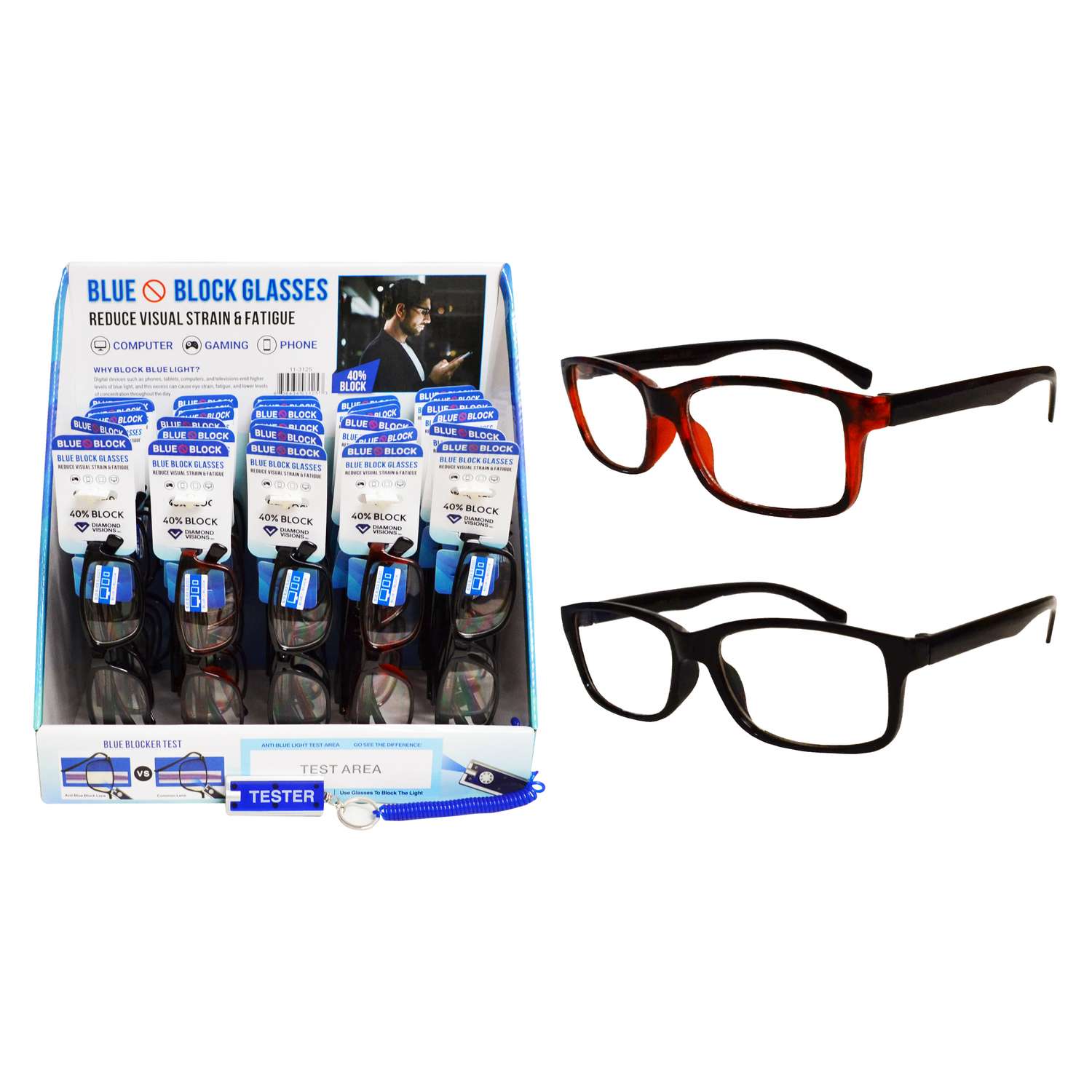 Diamond Visions Rectangle Blue Light Block Glasses Ace Hardware