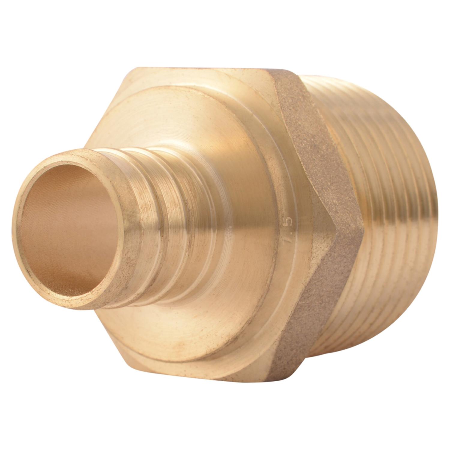 SharkBite 34 in. PEX Barb X 1 in. D MIP Brass Reducing Adapter - Ace  Hardware