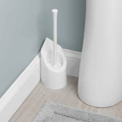 iDesign Corner Toilet Bowl Brush & Holder White