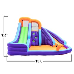 CocoNut Float Double Slide Water Park Multicolored 10 pc