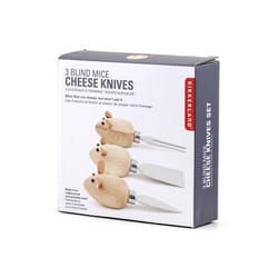 Kikkerland Brown/Silver Stainless Steel/Wood Cheese Knives