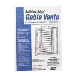 Builders Edge 12 in. W X 18 in. L White Plastic Gable Vent