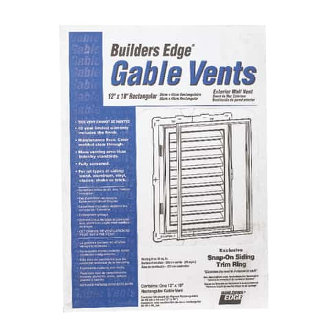 Builders Edge 12 in. W X 18 in. L White Plastic Gable Vent - Ace Hardware