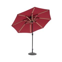 Sun-Ray Next Gen 9 ft. Tiltable Red Solar Lighted Umbrella