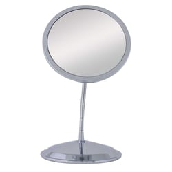 Zadro Double Vision 5.75 in. H X 6.5 in. W Gooseneck Vanity/Wall Mirror Silver