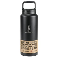 Aquapelli 34 oz Midnight Black BPA Free Vacuum Insulated Bottle