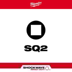 Milwaukee Shockwave Square #2 X 2 in. L Screwdriver Bit Steel 5 pk