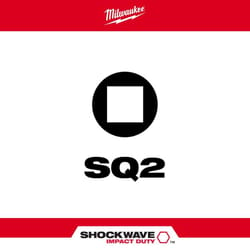 Milwaukee Shockwave Square #2 X 2 in. L Screwdriver Bit Steel 5 pk