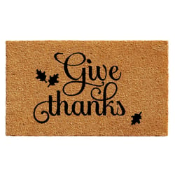 Home & More 1.42 W X 2.42 L Multi-color Give Thanks Coir Door Mat