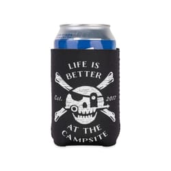 Camco Life is Better at the Campstie 12 oz Black Neoprene Fabric Can Holder