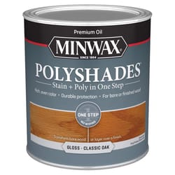 Minwax PolyShades Semi-Transparent Gloss Classic Oak Oil-Based Polyurethane Stain/Polyurethane Finis