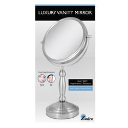 Zadro 16 in. H X 9 in. W Swivel Vanity Mirror Satin Nickel Silver