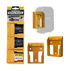 StealthMounts Battery Mounts Compatible with DeWalt 20V MAX; Yellow ABS Battery Holder 6 pk