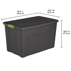 Sterilite 35 gal Gray Storage Tote 18.625 in. H X 32.5 in. W X 19.75 in. D Stackable