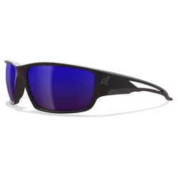 Edge Eyewear Kazbek Polarized Wraparound Safety Glasses Blue Mirror Lens Black Frame 1 pc