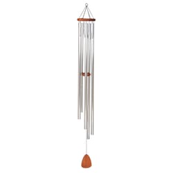 Festival Silver Aluminum/Wood 60 in. Wind Chime