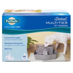 PetSafe Drinkwell Brown Multi-Tier Plastic 100 oz Pet Water Fountain For Cats/Dogs