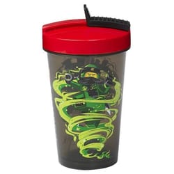 LEGO 17 oz Ninjago Black/Red BPA Free Tumbler Lid and Straw