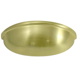 Laurey Newport Half Oval Cabinet Pull Cup 3 in. Satin Brass 1 pk