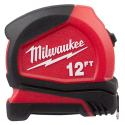 Milwaukee 12 ft. L X 1.32 in. W Compact Tape Measure 1 pk