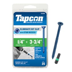 Tapcon 1/4 in. in. X 3-3/4 in. L Star Flat Head High/Low Concrete Screws