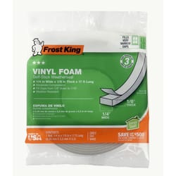 Frost King Gray Vinyl Clad Foam Weather Seal For Doors and Windows 17 ft. L X 0.13 in.