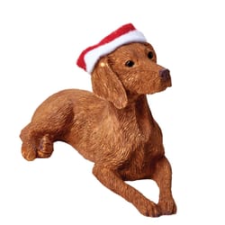 A & J Sculptures Sandicast Brown Vizsla Ornament 4 in.