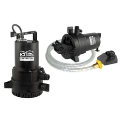 K2 Pumps Contractor 1/4 HP 1600 gph Thermoplastic Switchless Switch Dual Suction AC Utility Pump