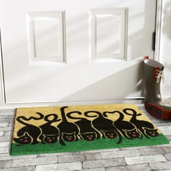 Home & More 1.42 ft. W X 2.42 ft. L Multi-color Cats Welcome Coir Door Mat