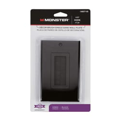 Monster Just Hook It Up Black 1 gang Plastic Home Theater Brush Wall Plate 1 pk