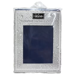 J & M Home Fashions 70 in. H X 72 in. W Slate Blue Solid Shower Curtain PEVA
