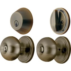 Ace Colonial Oil Rubbed Bronze Deadbolt and Entry Door Knob 1-3/4 in.