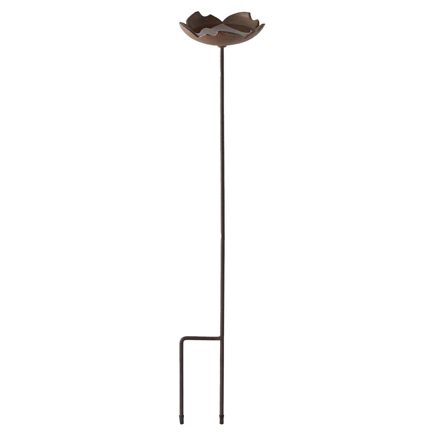 Zingz & Thingz Bronze Cast Iron 26.75 in. Flower Bird Bath Ace Hardware