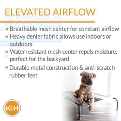 K&H Pet Prodcuts Red Denier Fabric Elevated Pet Bed 7 in. H X 30 in. W X 42 in. L