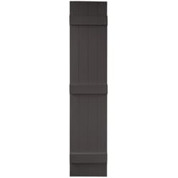 Builders Edge 67 in. H X 14 in. W Tuxedo Gray Board and Batten Vinyl Shutter 2 pk