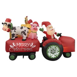 Gemmy Airblown LED Santa's Barnyard Hayride Scene 6 ft. Inflatable