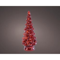 Lumineo Red Christmas Tree Table Decor 9 in.