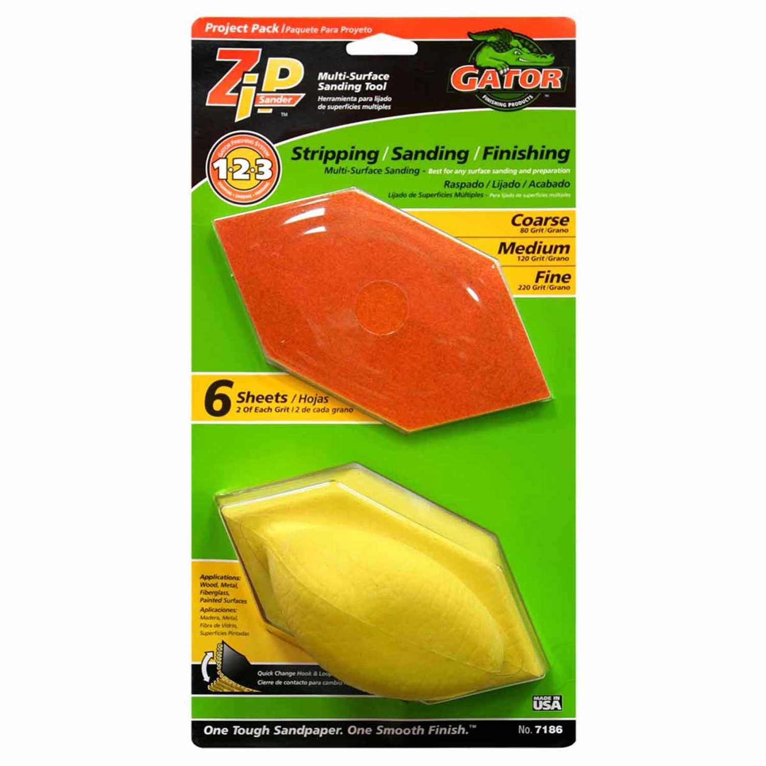 Gator Zip 3 in. W x 6 in. L Assorted Grit Sanding Block Kit Ace Hardware