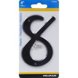 Hillman 4 in. Black Plastic Nail-On Number 8 1 pc