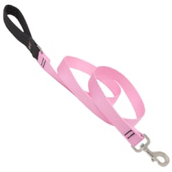 LupinePet Basic Solids Pink Pink Nylon Dog Leash