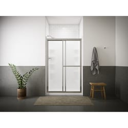 Sterling 70 in. H X 48-7/8 in. W Brushed Nickel Framed Shower Door