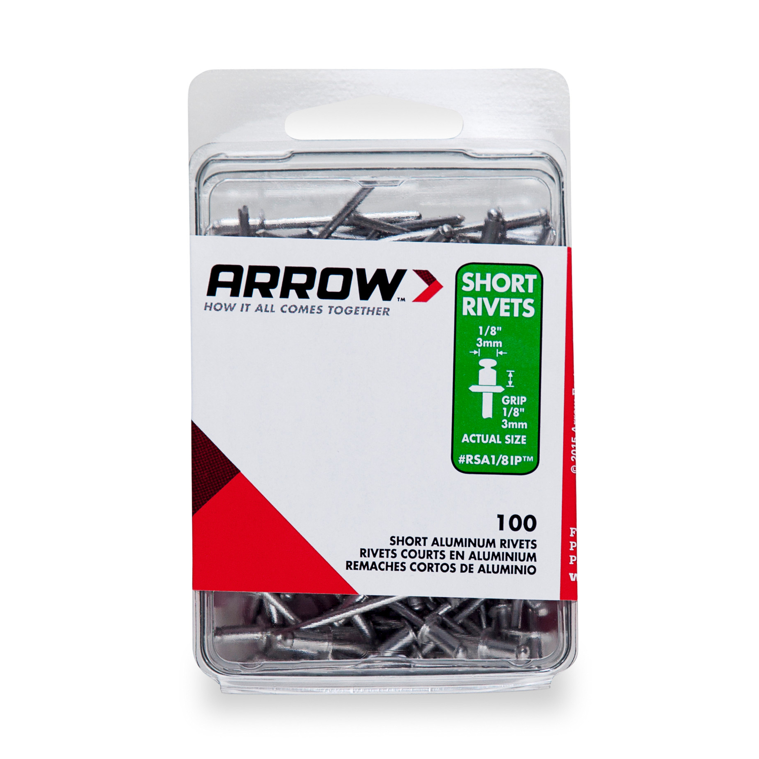 Arrow 1/8 in. D X 1/8 in. Aluminum Short Rivets Silver 100 pk - Ace ...