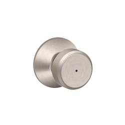 Schlage Bowery Satin Nickel Bed and Bath Knob Right or Left Handed