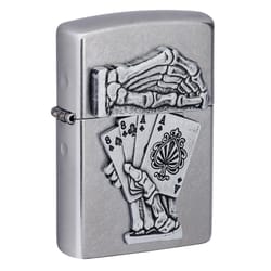 Zippo Silver Dead Mans Hand Emblem Lighter 1 pk